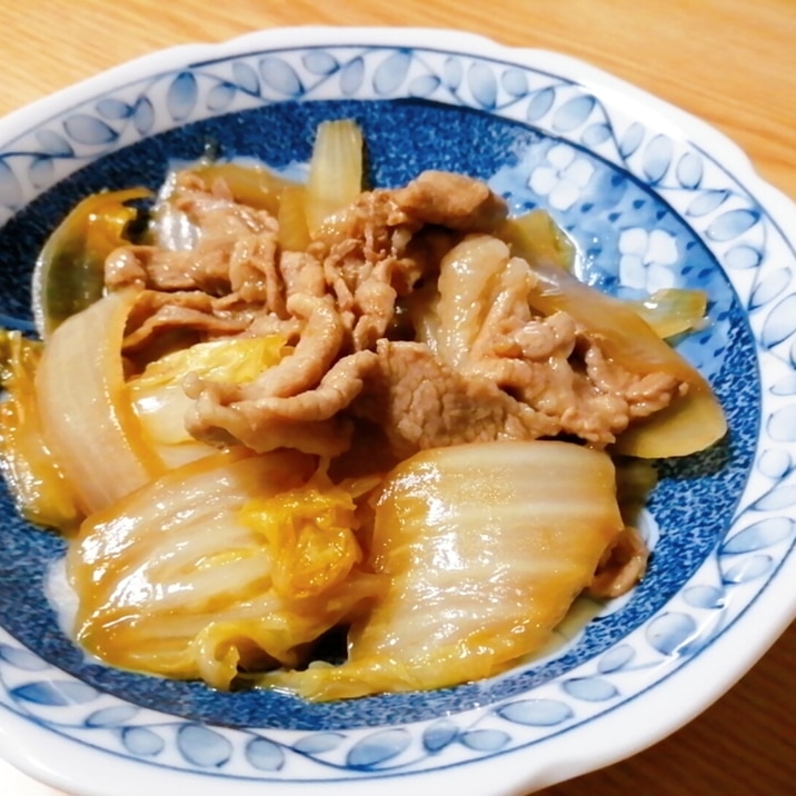 豚肉と白菜と玉ねぎのオイスターソース炒め